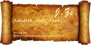 Jakubik Zsüliet névjegykártya